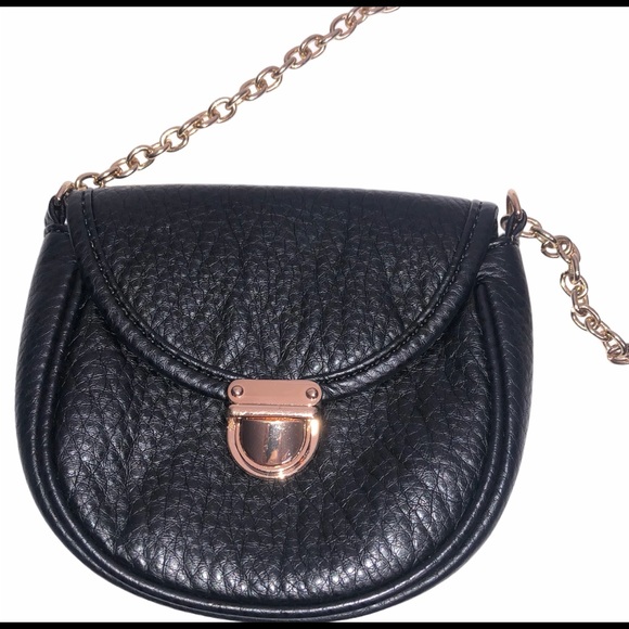 Black Small Crossbody Bag with Chain.